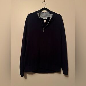 L.L. Bean Men's Dark Blue Zip-Up Sweater